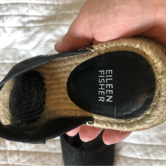 Eileen Fisher Milly Black Nubuck Espadrilles. Size 6.5 - Picture 9 of 10